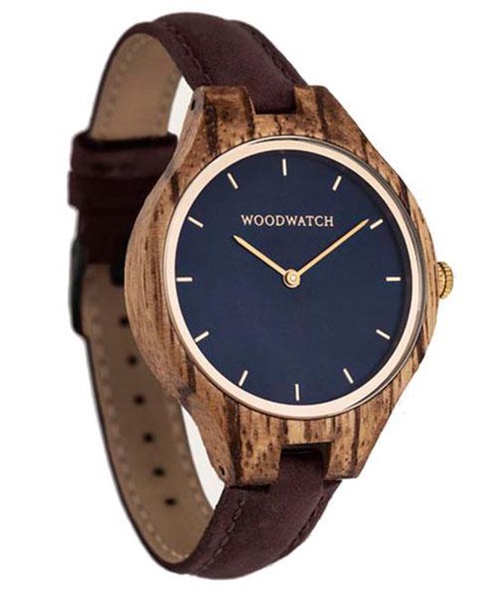 De officiële WoodWatch | Golden Sky Hickory | Houten horloge dames