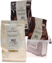 Callebaut Chocolade Callets MixxBoxx - 3 x 1kg - melk, puur, wit