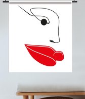 Wandkleed – Gezicht abstract vrouw – 100% katoen – 120 x 100 cm