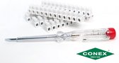 Conex Kroonklemmenstrook / kroonstenen 12p 0,5 t/m 4 mm² wit - 5 stuks + spanningszoeker