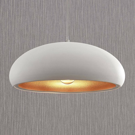 Lindby - plafondlamp - 1licht - metaal - H: 15 cm - E27 - wit, goud