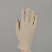 Sanamedi Premium katoenen verband handschoenen maat S, ongebleekt katoen ecru kleur