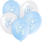 Geboorte Ballonnen It's A Boy Blauw 30cm 5st