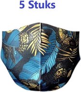 5 Stuks Mondkapje Palm | Uniek design | Soepel Mondmasker | Volwassenen