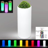 Bloempot verlichting LED rond - plantenbak - 16 kleuren RGB wit - oplaadbaar