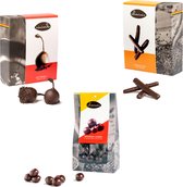 Duva Premium Chocolade met Fruit - Mix van 3 verpakkingen: Cerisettes 200g, Orangettes 200g en Amarena Kers 250g