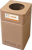Afvalbak karton, Afvalbox plastic (hoog 60 cm herbruikbaar)