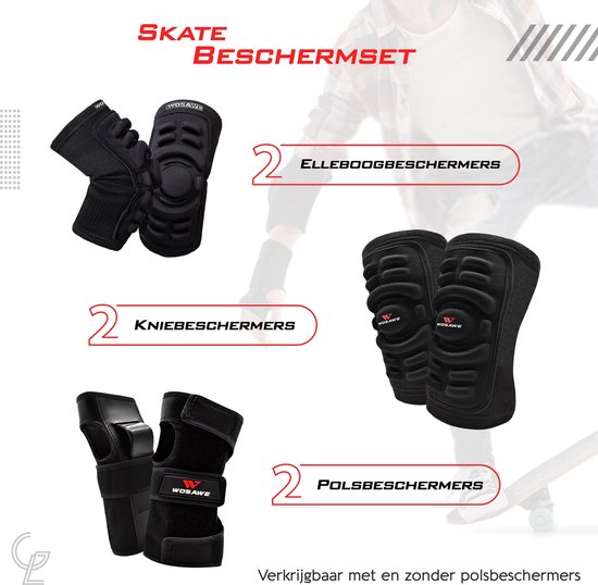 Skate Beschermset Volwassenen - 3-delig - Polsbeschermers -  Elleboogbeschermers -... | bol.com