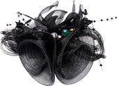 Jessidress® Haarclips Feestelijke Haarbloem met parels Dames Bruids Haar accessoires - Zwart