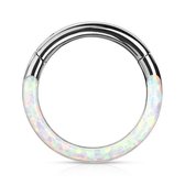 Piercing high quality opal front clicker 1.2x8