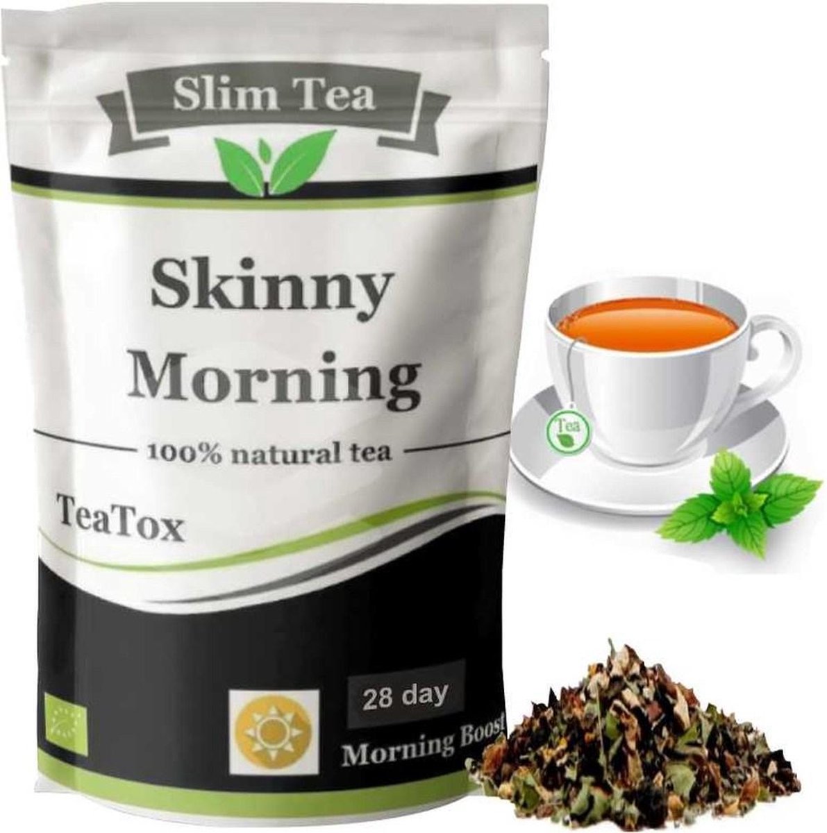 Goedkoopste Slim teatox skinny morning 14 daagse ochtend afslankthee - verhoogt vetverbranding - boost energie - afvallen zonder honger gevoel