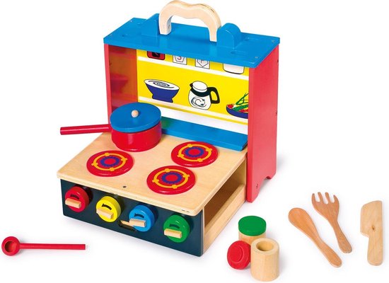 Houten speelkeuken voor kinderen - koffer model - "Mobile" - Houten speelgoed vanaf 3 jaar