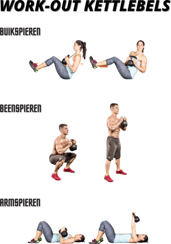 Focus Fitness - Kettlebell - Gietijzer - 12 kg -Halters en Gewichten