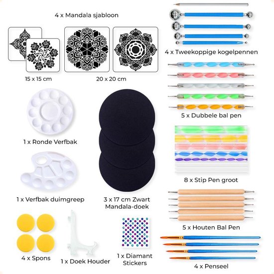 klein idee waterval Happy Goods - Mandala Dotting Tools - Starter set - 45 delig Dot Painting  incl.... | bol.com