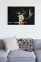 Canvas Schilderijen - Cocktail plons - 40x30 cm | Wanddecoratie | Fotoprint op Canvas | Canvas Schilderij | Woondecoratie voor Woonkamer, Slaapkamer, Kantoor, Gang