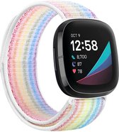 Strap-it Nylon smartwatch bandje - geschikt voor Fitbit Sense / Fitbit Versa 3 - kleurrijk