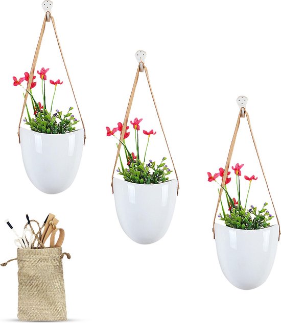 Merry Ceramic Plant Hanger - Set: 3 Pieces - Pot de fleurs suspendu/ Pots  de Pots de... | bol.com