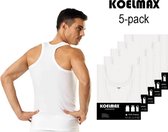 Heren halterhemd - Tanktop - Wit - 5 Pack - Maat S