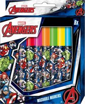 W&o Markeerstiften Avengers Blauw/wit 8 Stuks