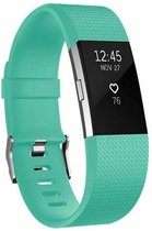 Siliconen Smartwatch bandje - Geschikt voor Fitbit Charge 2 siliconen bandje - aqua - Strap-it Horlogeband / Polsband / Armband - Maat: Maat L