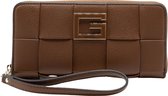 Guess - Liberty City Slg Lrg Zip Arnd Dames Portemonnee - Cognac
