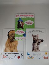Wenskaart met envelop - 3 stuks - Maxi formaat - Verjaardag - Humor - Beterschap - XXL wenskaart - A4- Grote Wenskaarten -
