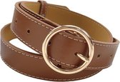 Nixnix - Riem - Ceintuur - Dames Ceintuur - Bruin - 107cm - Breedte  3cm - PU-leer