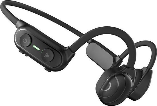 PowerLocus Bone Conduction oordopjes - OpenEar Bluetooth oordopjes met Microfoon - Zwart