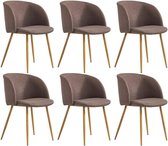 Medina Eetkamerstoelen 6 st stof bruin