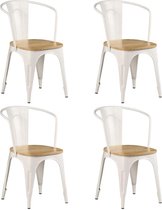 Medina Eetkamerstoelen 4 st massief mangohout wit