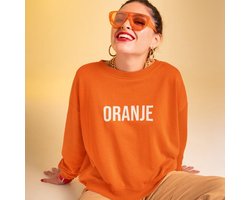 Oranje EK WK Koningsdag Trui met tekst Oranje (MAAT XL - UNISEKS FIT) | Dames & Heren Sweater | WK Feestkleding