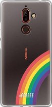 Nokia 7 Plus Hoesje Transparant TPU Case - #LGBT - Rainbow #ffffff