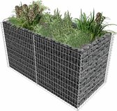 Medina Gabion plantenbak verhoogd 180x90x100 cm staal zilverkleurig