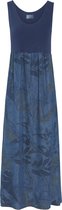 Cassis - Female - Jurk in tricot en bedrukte tencel  - Marineblauw