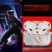 Airpods  siliconen hoesje Marvel Series Black Panther goud