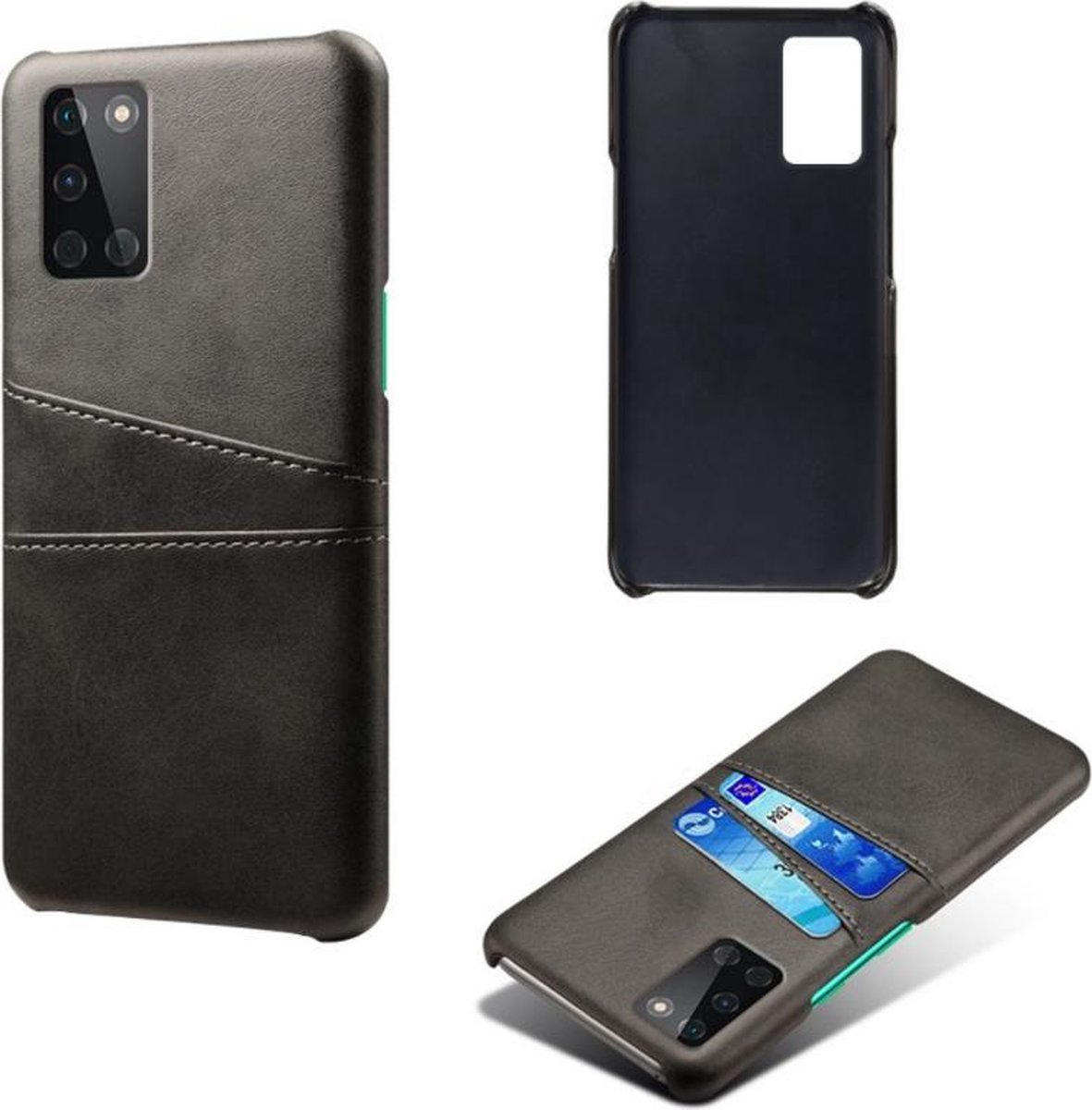 Back Cover met Opbergvakjes + PMMA Screenprotector voor OnePlus 8T _ Zwart