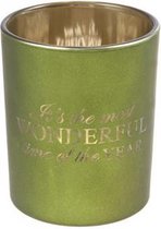 Theelichthouder - Waxinelichthouder - Groen Rond Glas - ø6cm