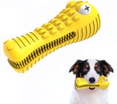 Tandenborstel Hond Melk Geur Smaak en Piep Honden Speelgoed Dog Toy - Krokodil Geel - Dutchwide