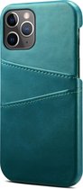 iPhone 12 Back Cover Pasjeshouder Hoesje - Wallet Leer Portemonnee Kaarthouder - Apple iPhone 12 - Turquoise