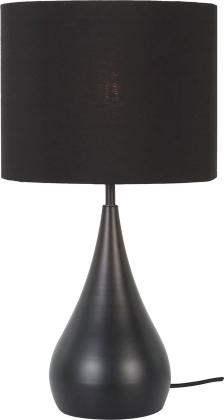 Lampe de table Light & Living Svante - Zwart mat - Ø28x50 cm - Incl. Abat-jour