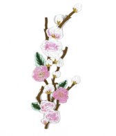Bloesem Bloemen Tak Strijk Embleem Roze Wit 9.5 cm / 27.5 cm / Roze Wit