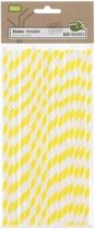 Papieren Rietjes | Paper Straws | Cocktails | Drankjes | Milieuvriendelijk & Duurzaam | 40 stuks | Geel