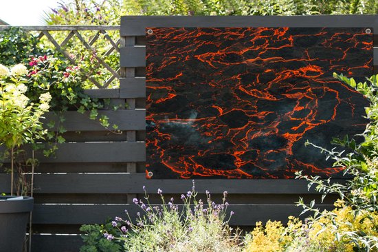 Oeuvre de lave après l'éruption volcanique affiche de jardin 120x80 cm - Toile de jardin / Toile d'extérieur / Peintures pour l'extérieur (décoration de jardin)