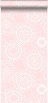 ESTAhome behang bloemen licht roze - 128860 - 53 cm x 10,05 m