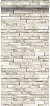 ESTAhome behang stukjes hout lichtbeige - 138239 - 53 cm x 10,05 m