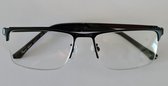Leesbril +3.0 / halfbril van metalen frame / bril op sterkte +3,0 / ZWARTE metaal / unisex leesbril met microvezeldoekje / dames en heren leesbril / Aland optiek 017 / lunettes de