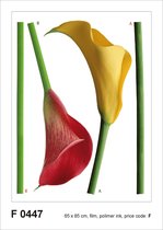 Sanders & Sanders muursticker bloemen groen, geel en rood - 600255 - 65 x 85 cm