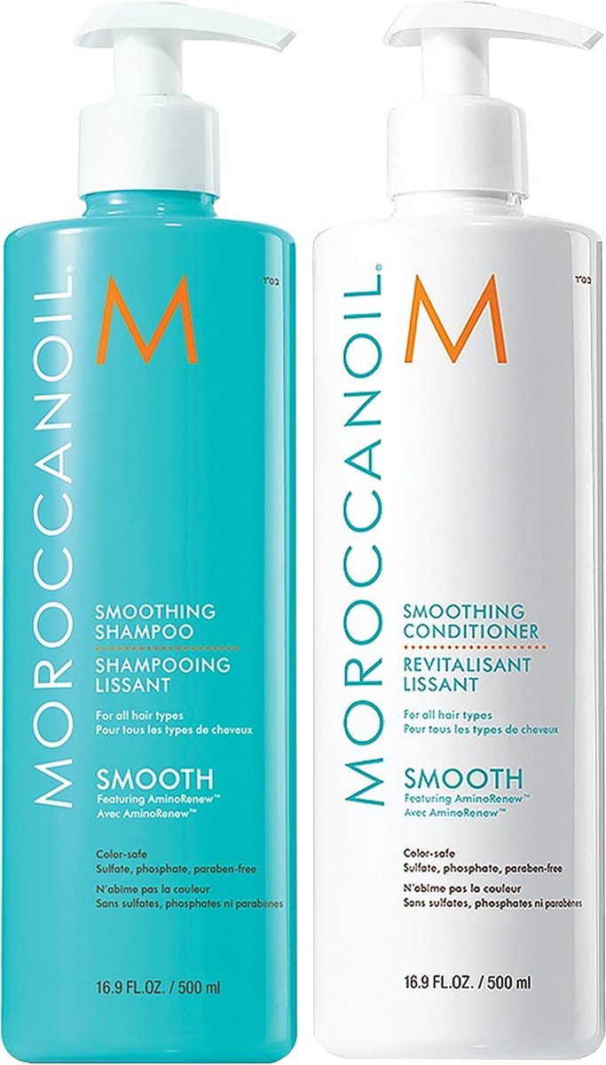 Moroccanoil Smoothing Shampoo + Conditioner 500ml - Normale shampoo vrouwen - Voor Alle haartypes - Conditioner voor ieder haartype