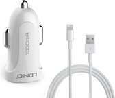 LDNIO DL-C17 USB Autolader met Lightning kabel - Wit