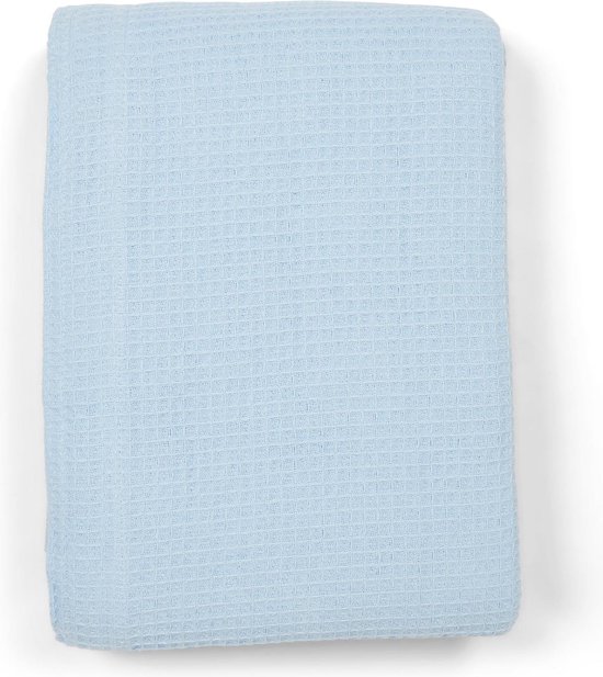 Damminga - Waffle Blanket - Couvre-lit - Summer Cover - Hotel Quality - 240 x 250 - Double - Blue